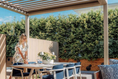 stylish ways to outsmart the sun in a modern outdoor space