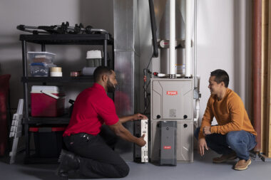 why upflow furnaces rule basement heating