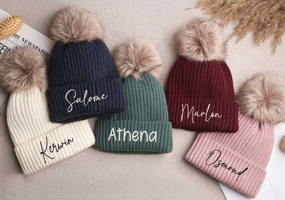 Personalised Pom Pom Beanies